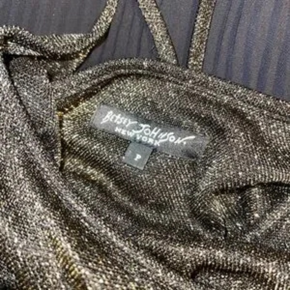 VTG Betsey Johnson Metallic Halter Dress - Picture 5 of 5